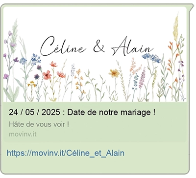 Fleurie Champetre, image du lien faire-part de mariage